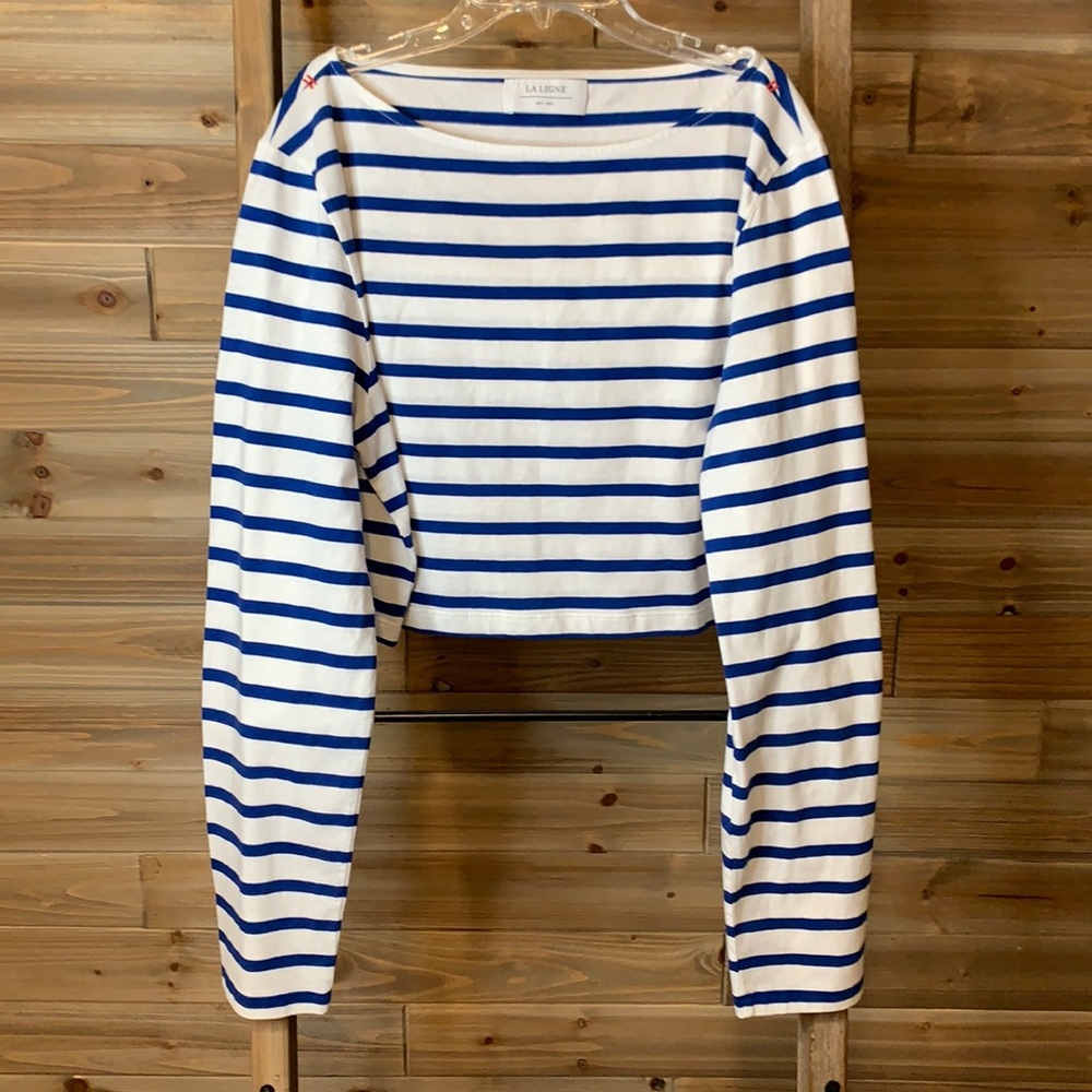 La Ligne Striped Cropped Top XL